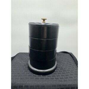 Round Unique Black Swing Out Drawers 4 Tier Spiraling Jewelry Box